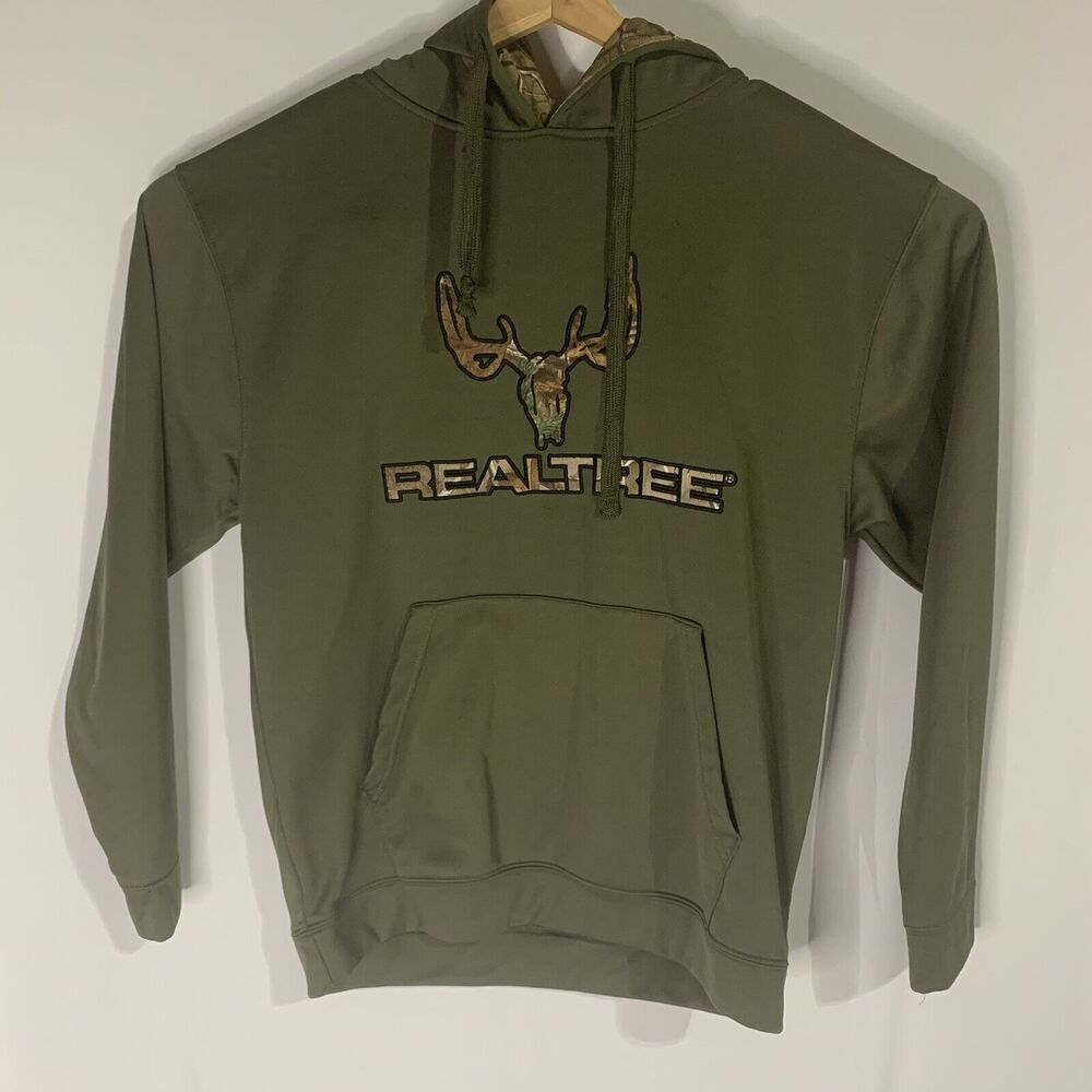 REALTREE ~ Buckhorn River ~ Men's Olive Green Hoodie Sweatshirt Sz M⚡️Ships Now